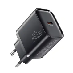 ESSAGER ES-CD52 30W 1-Port USB PD Charger USB-C PD3.0 QC3.0 FCP SCP BC1.2 iP2.4A Fast Charging Wall Charger Adapter EU Plug for iPhone 16 16 Pro 15 14 13 Pro Max for Huawei Pura 80 Ultra for Xiaomi MIX Flip 2