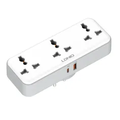 LDNIO SC3317 2500W Rotatable Plug Power Socket with 3AC+USB-A+USB-C PD QC3.0 PPS SCP Fast Charging Power Strip Adapter EU Plug US Plug for iPhone 16 16 Pro 15 14 13 Pro Max for Huawei Mate XT for Xiaomi 15pro