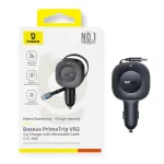 Baseus Primetrip VR2 30W 2-Port USB Car Charger Adapter Retractable USB-C Cable+USB-C Port Support PD QC SCP Fast Charging for iPhone 16 15 Pro 14 13 12 Pro Max for Xiaomi MIX Flip 2 for Huawei Pura Ultra2