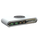 Bakeey WLX-F9A 72W 4-Port USB PD Charger with Wireless Magnetic Charger Pad 2USB-A+2USB-C PD QC3.0 Fast Charging Desktop Charging Station EU Plug US Plug for iPhone 16 15 Pro 14 13 12 Pro Max for Huawei Mate XT for iPad Pro for Airpods for MacBook Pro