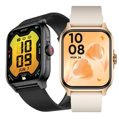 QX15 1.85inch HD Screen HiFi Music Voice Assistant bluetooth Call Heart Rate Blood Pressure Blood Oxygen Monitor Sleep Monitoring Women's Health Multi-sport Modes Music Playback IP68 Waterproof Smart Watch