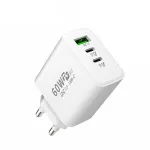 APD-60 60W 3-Port USB PD Charger Dual USB-C+USB-A PD QC3.0 Fast Charging Wall Charger Adapter EU Plug US Plug for iPhone 12 13 14 14Pro 14 Pro Max for Huawei Mate50 for Samsung Galaxy S23 for Redmi K60