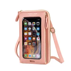 Touch-screen Mobile Phone Shoulder Bag Multi-function One-shoulder Versatile Transparent Mini Bag Zipper Mobile Phone Bag