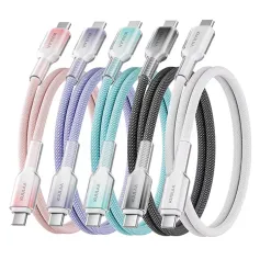 KUULAA PD60W USB-C to USB-C Cable PD3.0 Fast Charging Data Transmission Thickened Nickel Plated Copper Core Line 1.2M/2M Long for iPhone 16 16 Pro 15 Pro Max for Huawei Pura X for Xiaomi 15pro for Samsung Galaxy S25 Ultra