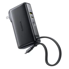 Baseus Nomos NT11 67W 36.5Wh 10000mAh Plug-in Power Bank with LED Display External Battery Power Supply with 2 Inputs & 3 Outputs Support QC3.0 PD3.0 PPS Fast Charging for iPhone 16 16 Pro 15 14 13 Pro Max for HUAWEI for SAMSUNG