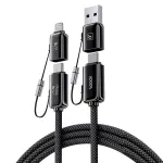 Toocki TQ-X95 240W 4-in-1 USB Cable USB-C/USB-A to USB-C/iP PD3.1 8K@60Hz 40Gbps Fast Charging Data Transmission Tinned Copper Core Line 1.5M Long for iPhone 17 17 Pro 16 15 Pro Max for SAMSUNG for XIAOMI for OPPO