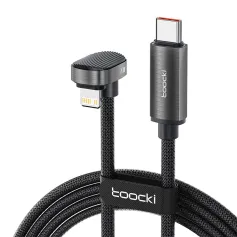 Toocki TQ-X97C1 PD20W Type-C to iP U-shaped Elbow Cable PD Fast Charging Data Transmission Multi-stranded Thicker Copper Core Line 1.2M/1.8M Long for iPhone 14 14 Pro 13 12 Pro Max