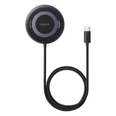 Baseus Simple MIni4 15W Magnetic Wireless Charger Fast Wireless Charging Pad Built-in Stand for Smart Phones for iPhone 16 15 14 13 Pro for Huawei Mate XT for Xiaomi MIX Fold4 for Samsung Galaxy Z Fold6