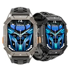 FOSSiBOT VIRAN X1 2.13 inç AMOLED Ekran Barometre Pusula 100 Gün Bekleme Bluetooth Arama Kalp Atış Hızı Kan Basıncı Kan Oksijen Monitörü Nefes Eğitimi Kadın Sağlığı Uyku İzleme Barometre Pusula Çoklu Spor Modları Müzik Çalma Akıllı Saat