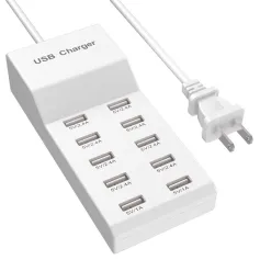 50W 10-Ports Power Hub Smart Plug Charging Dock 10xUSB-A Fast Charging Power Strip EU Plug US Plug for iPhone 15 14 13 for Huawei Pura 70 Ultra for Xiaomi Civi 4 Pro for Samsung Galaxy S24 for MacBook for iPads