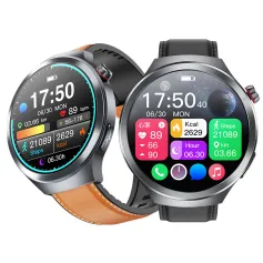 ET475 1.73-inch AMOLED Display ECG Micro Examination NFC Alipay AI Diagnosis bluetooth Call Heart Rate Blood Pressure Blood Oxygen Monitor Sleep Monitoring Non-invasive Blood Glucose Measurement BMI Women's Health SOS Emergency Call IP68 Smart Watch