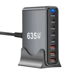 [GaN Tech] Bakeey YMX-635W 635W 8-Port USB PD Charger 3USB-A+5USB-C PD QC Fast Charging Desktop Charging Station EU Plug US Plug for iPhone 16 16 Pro 15 14 13 for Huawei Pura X for Samsung Galaxy S25 Ultra