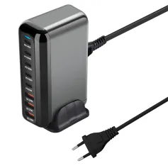 [GaN Tech]Bakeey YMX-908-600W 600W 8-Port USB PD Charger 5USB-C+3USB-A QC PD Fast Charging Desktop Charging Station EU Plug US Plug for iPhone 16 16 Pro 15 14 13 Pro Max for Huawei Mate XT for Xiaomi 15pro