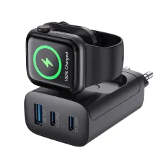Зарядное устройство Bakeey WV33 43 Вт с 3 портами USB PD и поддержкой беспроводной зарядки для смарт-часов QC PD Адаптер для быстрой зарядки с вилкой ЕС и вилкой США для iPhone 15, 14, 13 Pro для Samsung Galaxy Z Flip6 для Huawei Nova Flip для Apple Watch
