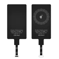 Wireless Charger Receiver Paster Type-C Interface Fast Wireless Charging Adapter for iPhone 15 15 Plus for Huawei for Xiaomi for Samsung