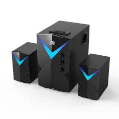 Altaveu d'ordinador BlitzWolf®BW-GT2 de 20 W amb altaveus combinats de 2.1 canals Baixos potents Llum enlluernadora Versió bluetooth Múltiples connexions