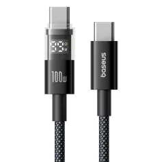 Cable Baseus Display 2 PD100W tipo C a tipo C para pantalla LED, carga rápida, transmisión de datos, núcleo de cobre estañado, 1 m/2 m de largo, para iPhone 16, 16 Pro, 15 Pro Max, Huawei Mate XT, Xiaomi 15pro, Samsung Galaxy Z Flip6