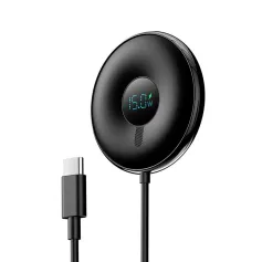 ESSAGER ES-WC10 15W Digital Display Magnetic Wireless Charger Fast Wireless Charging Pad for Smart Phones for iPhone 16 15 14 13 Pro for Huawei Mate XT for Samsung Galaxy Z Fold6 for Xiaomi MIX Fold 4 for Airpods