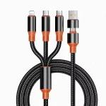 6A 100W USB-A/Type-C - Type-C/iP/Mikro USB Kablosu Hızlı Şarj Veri İletimi Bakır Çekirdek Hattı 1.2M Uzun iPhone 16 15 Artı 14 13 Pro 12 Pro Max Huawei Mate XT için Xiaomi 15pro için Samsung Galaxy Z Flip6