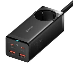 [GaN Tech] Baseus GaN3 pro 100W 5-Port USB PD Charger AC+2USB-A+2USB-C QC2.0 3.0 4+ PD3.0 AFC FCP SCP PE PPS Apple 2.4A Fast Charging Desktop Charging Station EU Plug with 100W Type-C to Type-C 1.1M Cable