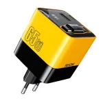 [GaN Tech] WEKOME WP-U39 65W 2-Port USB PD Charger USB-A+USB-C Built-in Telescopic Type-C Cable Fast Charging Wall Charger Adapter EU Plug US Plug for iPhone 16 15 14 13 Pro for Huawei Mate XT for Samsung Galaxy Z Fold6 for Xiaomi MIX Fold4