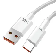 Cavo USB-A a Type-C da 10A 120W con nucleo in rame stagnato, ricarica rapida, trasmissione dati, lunghezza 1M/2M per iPhone 15/15 Plus, per Huawei Pura70 Ultra, per Honor V40, per Xiaomi Civi4 Pro