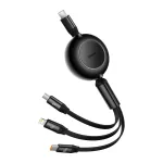 Baseus Bright Mirror Series II 100W Type-C to Micro/iP/Type-C Retractable Cable Fast Charging Data Transmission Copper Core Line 1.1M Long for iPhone 15 14 13 for Samsung Galaxy S24 for Xiaomi 14pro for Huawei Mate60 Pro