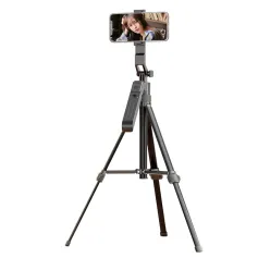 C17 Mobile Selfie Stick with Tripod 360° Rotary AI Facial Tracking Aluminum Alloy Wide Angle Live Broadcast Shooting Camera Three-pin Selfie Stick