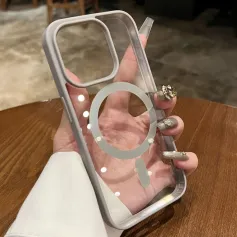 Transparent Magnetic Adsorption Phone Case Full Cover Protection Mobile Phone Case for iPhone 16 16 Plus 16 Pro 16 Pro Max