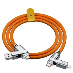 4 w 1 120 W USB-A/Typ-C do iP/Typ-C Kabel do szybkiego ładowania transmisji danych Miedziany rdzeń Linia 1M/1,5M Długość do iPhone'a 15 14 13 do Samsunga Galaxy S24 do Huawei Pura 70 Ultra do Xiaomi Civi 4Pro