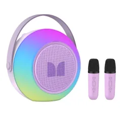 Monster M8 bluetooth 5.4 Altaveu portàtil Altaveu portàtil amb micròfon dual RGB Llum de colors de 57 mm Banya de 2400 mAh Bateria AUX U Reproducció de disc a l'aire lliure Altaveu de karaoke portàtil a l'aire lliure