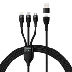 Baseus Flash Series II 100W USB-A/Type-C to Micro/iP/Type-C Cable PD QC Fast Charging Data Transmission Tinned Copper Core Line 1.2M Long for iPhone 15 14 13 for Samsung Galaxy S24 for Xiaomi Civi 4 Pro for Huawei Pura 7 Ultra