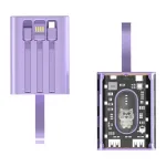 YM-694 20000mAh Power Bank Built-in Three Cables Fast Charging External Battery Power Supply with LED Night Lamp for iPhone 15 14 13 Pro 12 Pro Max for Xiaomi Civi 4 Pro for Samsung Galaxy S24 for Huawei Pura 70 Ultra