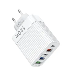 5-Port USB PD Charger 3USB-A+2USB-C PD QC3.0 Fast Charging Wall Charger Adapter EU Plug US Plug for iPhone 15 14 13 Pro for Samsung Galaxy Z Flip6 for Huawei Nova Flip for Xiaomi MIX Fold4