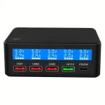 65W 5-Port USB PD Charger 4USB-A+USB-C PD QC3.0 Fast Charging Desktop Charging Station EU Plug for iPhone 15 14 13 for Samsung Galaxy S23 for Huawei Mate60 Pro for Xiaomi 13pro