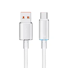 USAMS US-SJ658 6A 66W USB-A do Type-C Kabel QC FCP AFC Szybkie ładowanie Transmisja danych Cynowana linia rdzenia miedzianego 1,2 m długości dla iPhone 15 15 Plus dla Huawei Mate60 Pro dla Samsung Galaxy Z Flip4 dla Xiaomi 13pro
