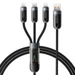 Toocki TQ-X62 6A 66W USB-A to Type-C/Micro/iP Cable Digital Display Fast Charging Data Transmission Thicken Copper Core Line 1.2M Long for iPhone 16 15 14 13 Pro for Huawei Mate XT for Xiaomi MIX Fold4 for Samsung Galaxy Z Fold6