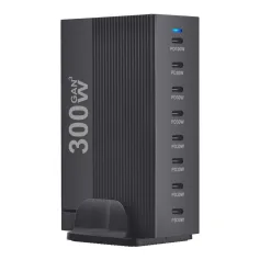 Bakeey YMX-8PD 300W 8-Port USB PD Charger 8USB-C PD Fast Charging Desktop Charging Station EU Plug US Plug for iPhone 16 15 Pro 14 13 Pro Max for Huawei Mate XT for Xiaomi 15pro for Samsung Galaxy Z Flip6