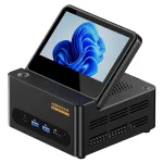 AOOSTAR G-FLIP Mini PC With 5 Inch Foldable Screen AMD Ryzen AI 9 HX 370 12 Cores 24 Threads 32GB DDR5 1TB SSD/64GB DDR5 2TB SSD Fingerprint Unlock Windows 11 Pro WIFI7 BT5.3 4K Triple Output USB4 Mini Computer Desktop PC