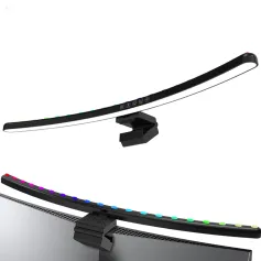 Koube / Dwat kontwole limyè Bar RGB dinamik Pickup Dimming ajiste tanperati koulè klète touch kontwòl pwoteksyon zye Gaming Biwo Lanp