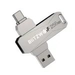 BlitzWolf BW-UPC2 256GB Disco USB 2 em 1 Tipo-C USB3.0 Flash Drive Transmissão ultrarrápida Rotação de 360 ° Liga de zinco 256 GB Suporte OTG Pendrive