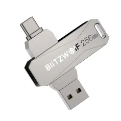 BlitzWolf BW-UPC2 256GB USB Disk 2 in 1 Type-C USB3.0 Flash Drive Ultra-fast Transmission 360° Rotation Zinc Alloy 256GB Support OTG Pendrive
