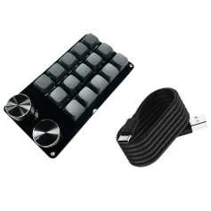 9/10/12/15 Keys Type-C Wired Mechanical Keypad with Dual Knobs Hot Swap Customized PC Gaming Keyboard for Office Computer Macro Design