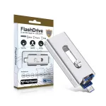 Microdrive 3-in-1 USB-A/iP/Micro USB Flash Drive Dual Interface 64G/128G/256G High Speed Data Transmission Portable Memory U Disk OTG Extended USB Drive
