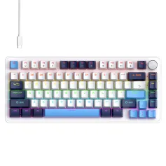 K82 Kalite-C Branche klavye Mekanik ak Knob 75% Layout PCB cho Swappable backlight 82 Keys Multifonctional Gaming klavye