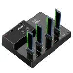 MAIWO 4-Bay M.2 NVME SSD Cloner Duplicator USB3.1 Gen2 10Gbps 4-Bay Offline Copy Tool-Free Docking Station Supports 2TB SSD for Mac Windows Linux