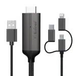 MiraScreen 3-in-1 USB to HDTV Cable 1080P HD Video Conversion Cable ຄອມພິວເຕີ 2 ແມັດ Screen Projection Cable