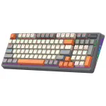 XUNFOX K95 96 Keys Gasket Structure Mechanical Gaming Keyboard with Volume Knob Tri-mode Hot Swappable RGB Light Rechargeable 2.4G/BT/Wired Gaming Keyboard