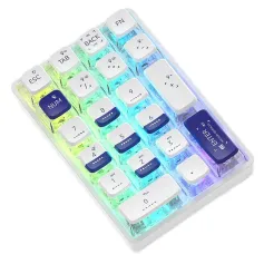 LEOBOG K21 Mini Tri-Mode Mechanical Keypad 21 Keys Transparent Numeric Keyboard with Backlight Wireless/bluetooth/Wired Numpad Keyboard Hot-Swap