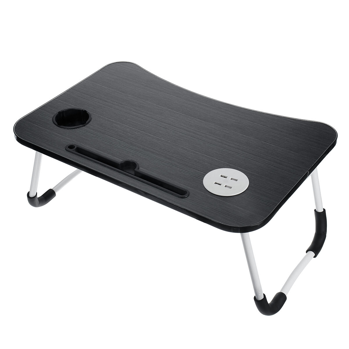 Foldable Computer Study Desk Portable Notebook Study Desk Student with Tray Fan and LED Light USB Interface for Tablet PC